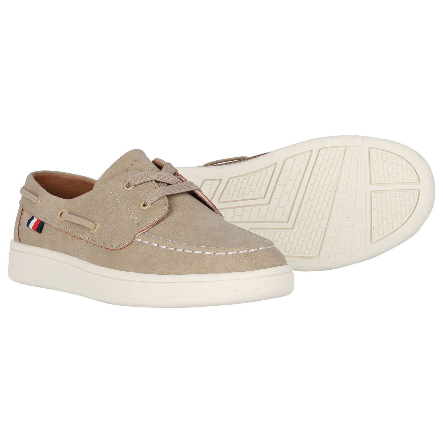 Boys Beige Faux Suede Moccasins, 1, hi-res