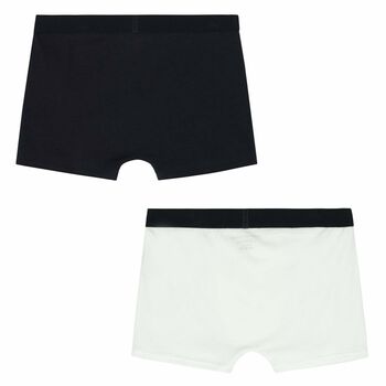 Boys White & Navy Boxer Shorts (2-Pack)