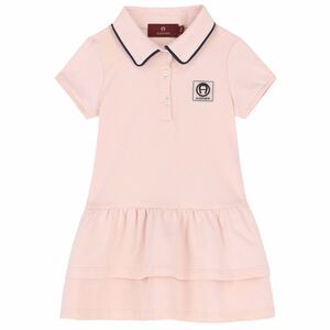 Younger Girls Pink Logo Polo Dress