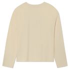 Girls Beige Embellished Long Sleeve Top, 1, hi-res