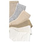 Beige, Ivory & Grey Baby Socks ( 6 Pack ), 1, hi-res