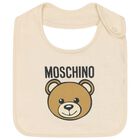 Beige Teddy Bear Logo Hat & Bib Baby Gift Set, 2, hi-res