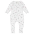 Baby Girls White & Pink Stork Print Babygrow, 2, hi-res