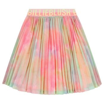Girls Multi-Coloured Logo Pleated Skirt