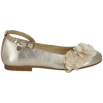 Girls Gold Floral Ballerina Shoes