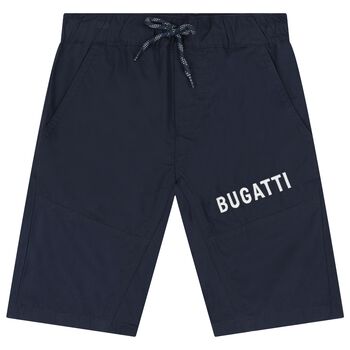 Boys Navy Blue Logo Shorts