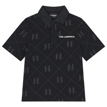 Boys Black Logo Polo Shirt