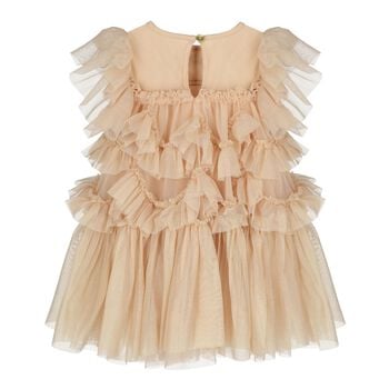 Baby Girls Beige Sequin Tulle Dress