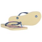 Girls Yellow Disney Logo Flip Flops, 1, hi-res