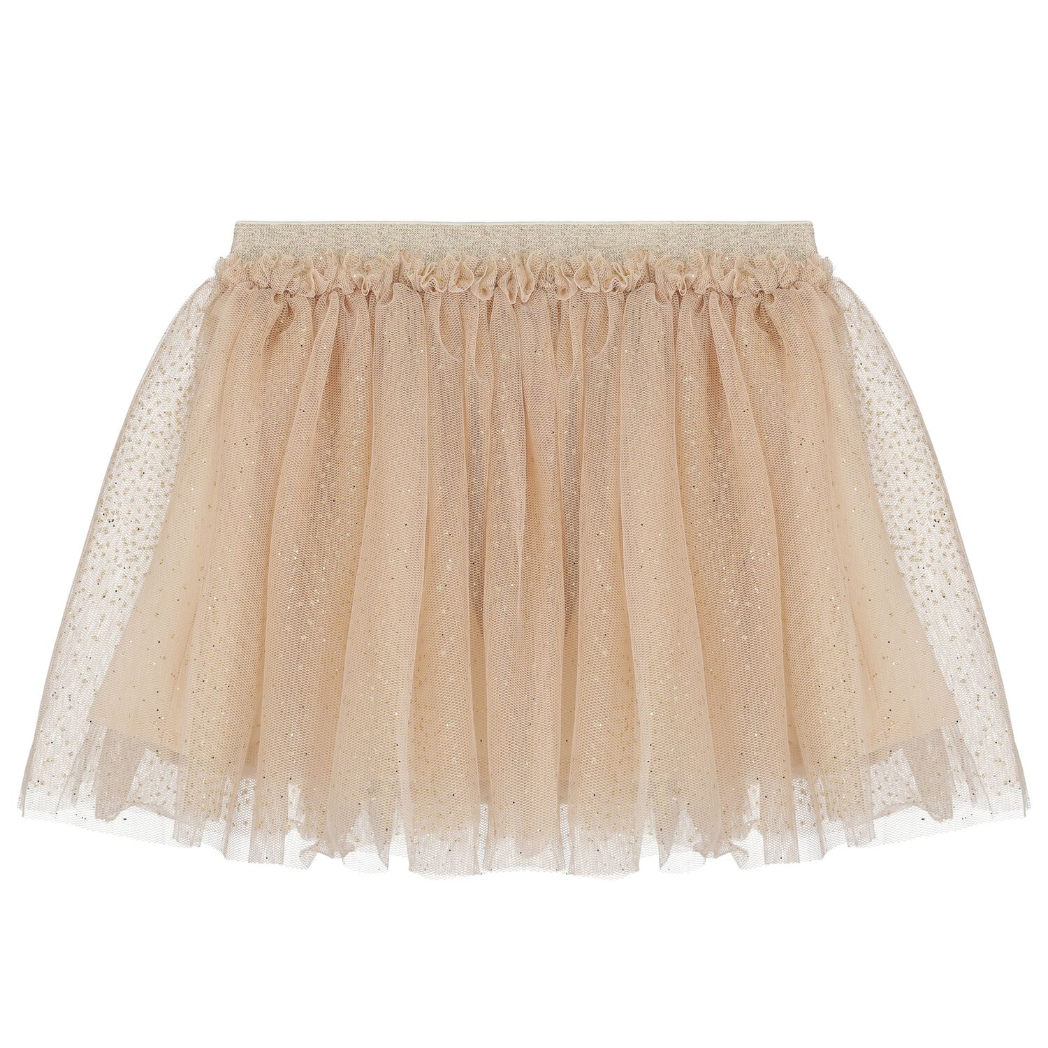 Younger Girls Beige Floral Tulle Skirt, 1, hi-res image number null