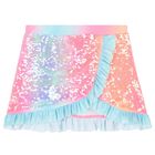 Girls Pink Embellished Sequins Skirt, 1, hi-res
