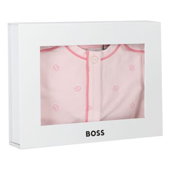 Baby Girls Pink Logo Babygrow Gift Set