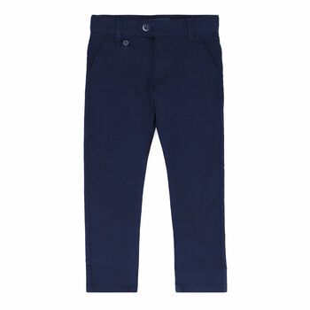 Boys Navy Blue Linen Trousers