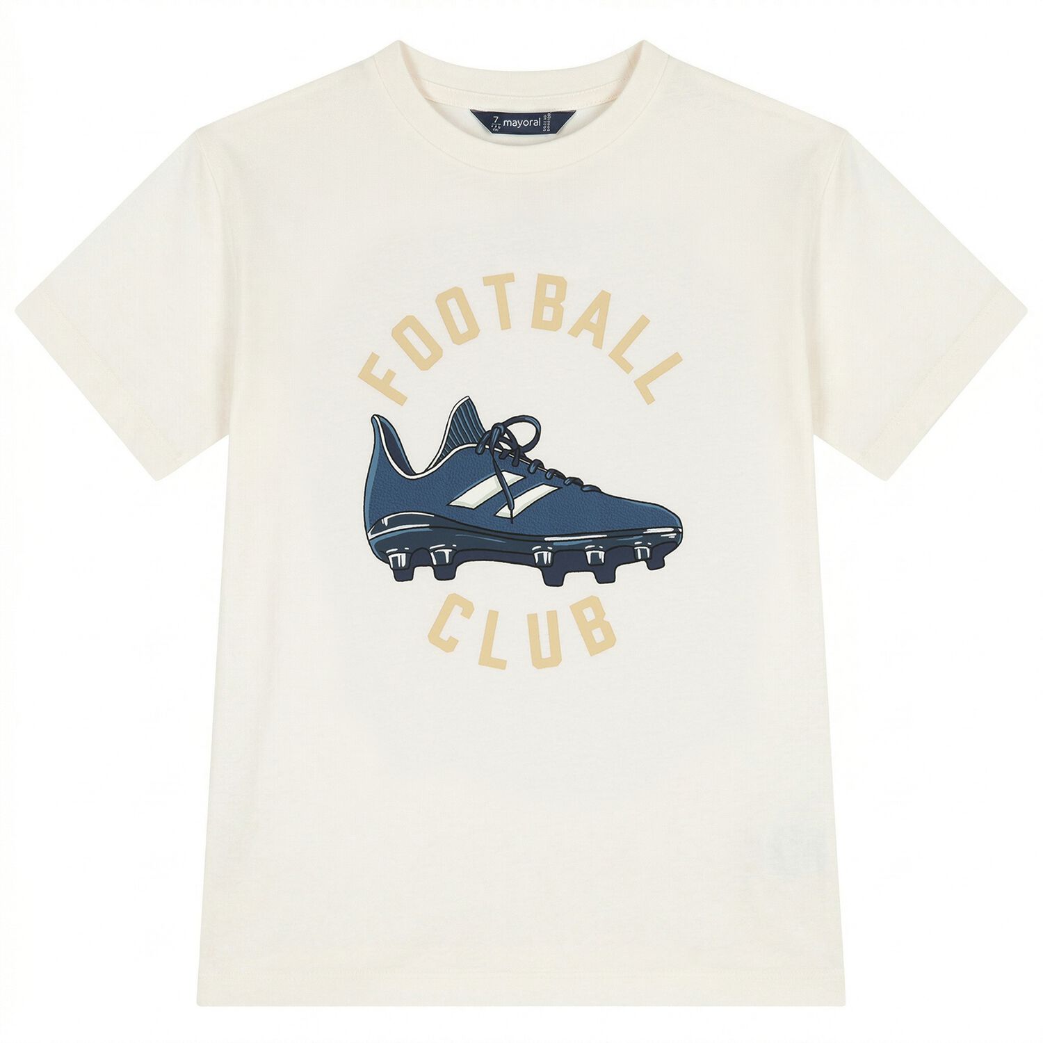 Boys Ivory Football T-Shirt, 2, hi-res
