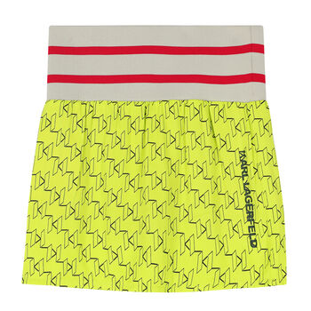 Girls Neon Yellow Logo Skirt