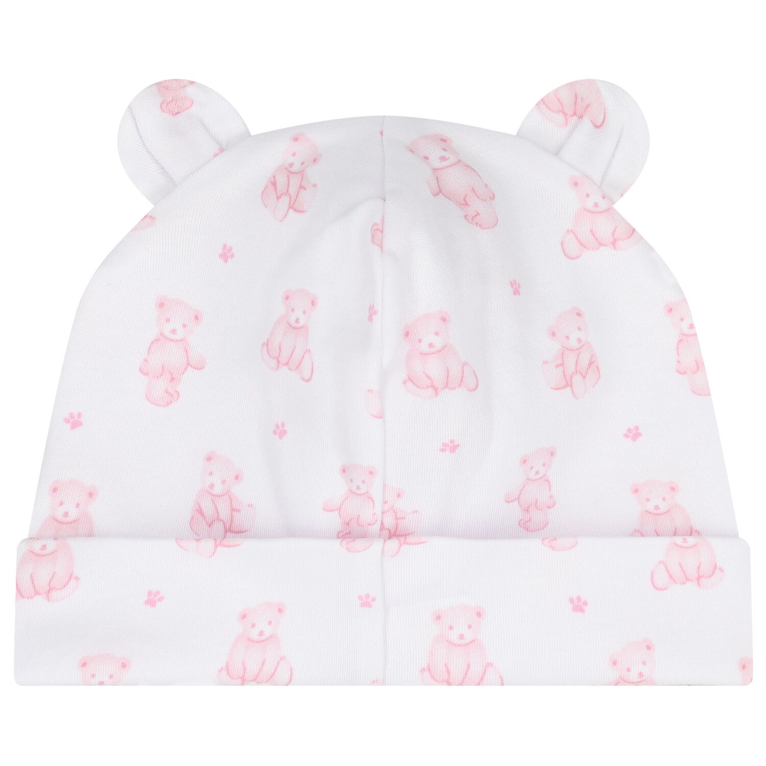 Baby Girls White & Pink Teddy Bear Time Hat, 1, hi-res image number null