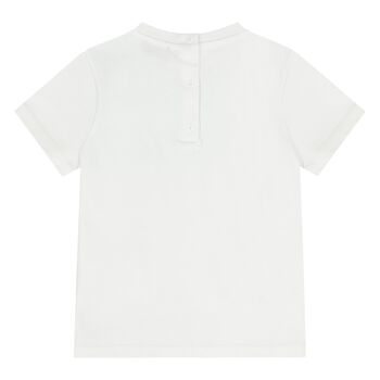 Younger Boys White & Blue Zig Zag T-Shirt