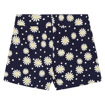 Girls Navy Floral Shorts