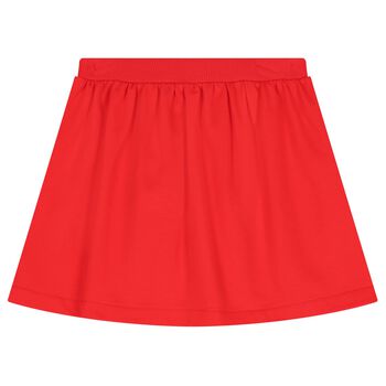 Girls Red Teddy Bear Logo Skirt