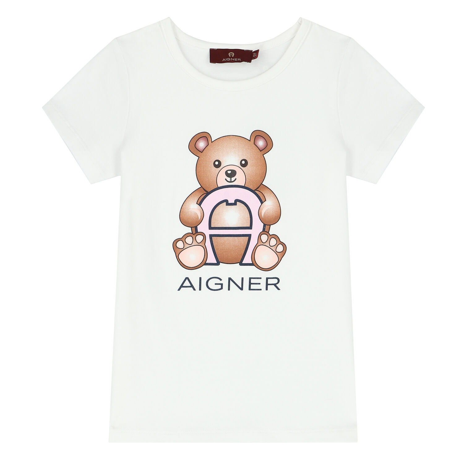 طقم بشعار تيدي باللون الأبيض والوردي للبنات, 1, hi-res