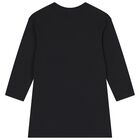 Girls Black Logo Bag Dress, 1, hi-res