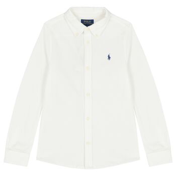 Boys White Logo Shirt