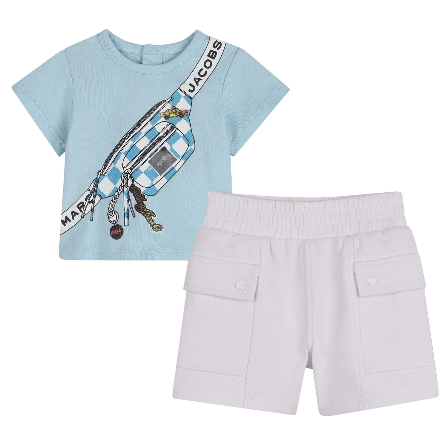 Younger Blue & White Bag Shorts Set, 2, hi-res