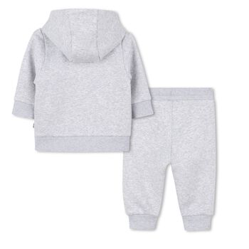 Younger Boys Grey Logo Tracksuit