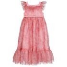 Girls Pink Peony Tulle Dress, 1, hi-res