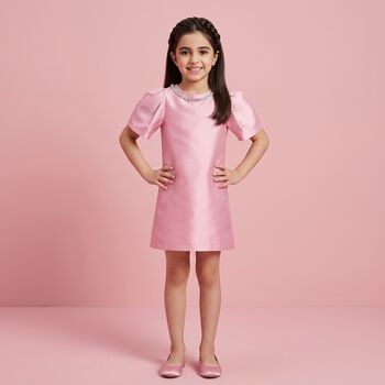 Girls Pink Jewel Dress
