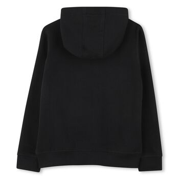 Boys Black Logo Hooded Top