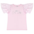 Girls Pink Striped Shorts Set, 1, hi-res