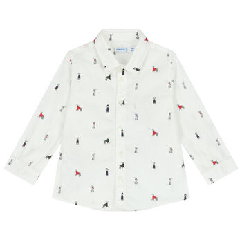 Younger Boys White Dogs Shirt