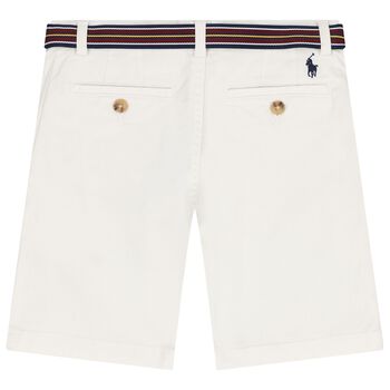 Boys White Logo Shorts