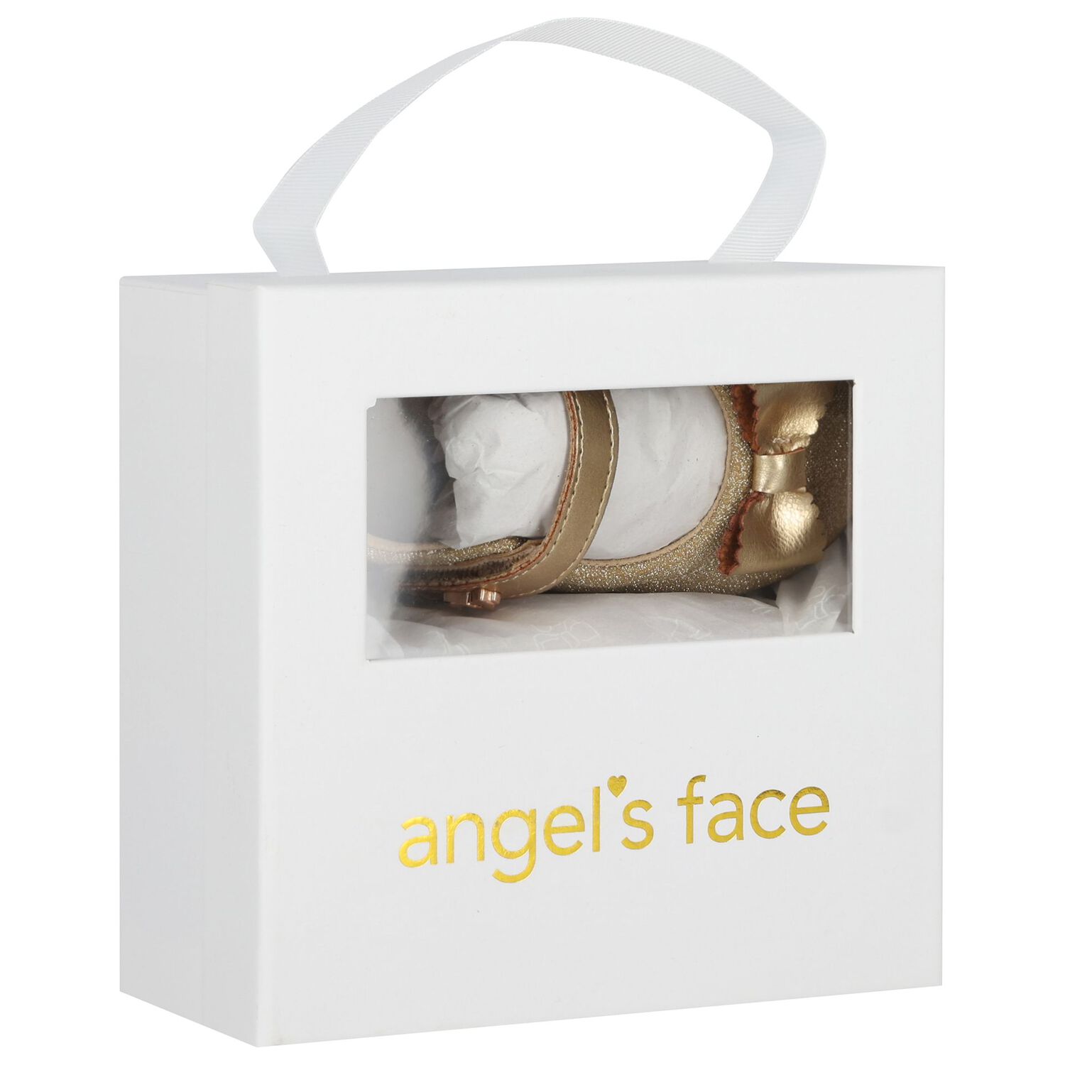 أحذية ما قبل المشي للبنات باللون الذهبي اللامع, 1, hi-res