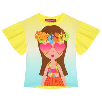 Girls Yellow & Blue T-Shirt