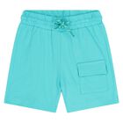 Younger Boys Green & White Shorts Set, 1, hi-res