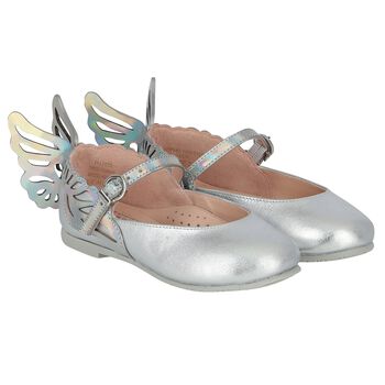 Girls Silver Leather Heavenly Shoes