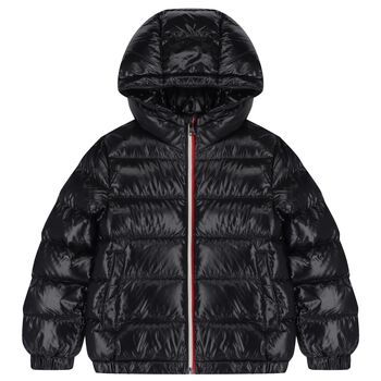Boys Navy Blue Logo Puffer Jacket