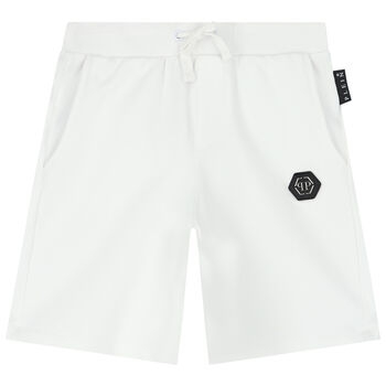Boys White Logo Shorts