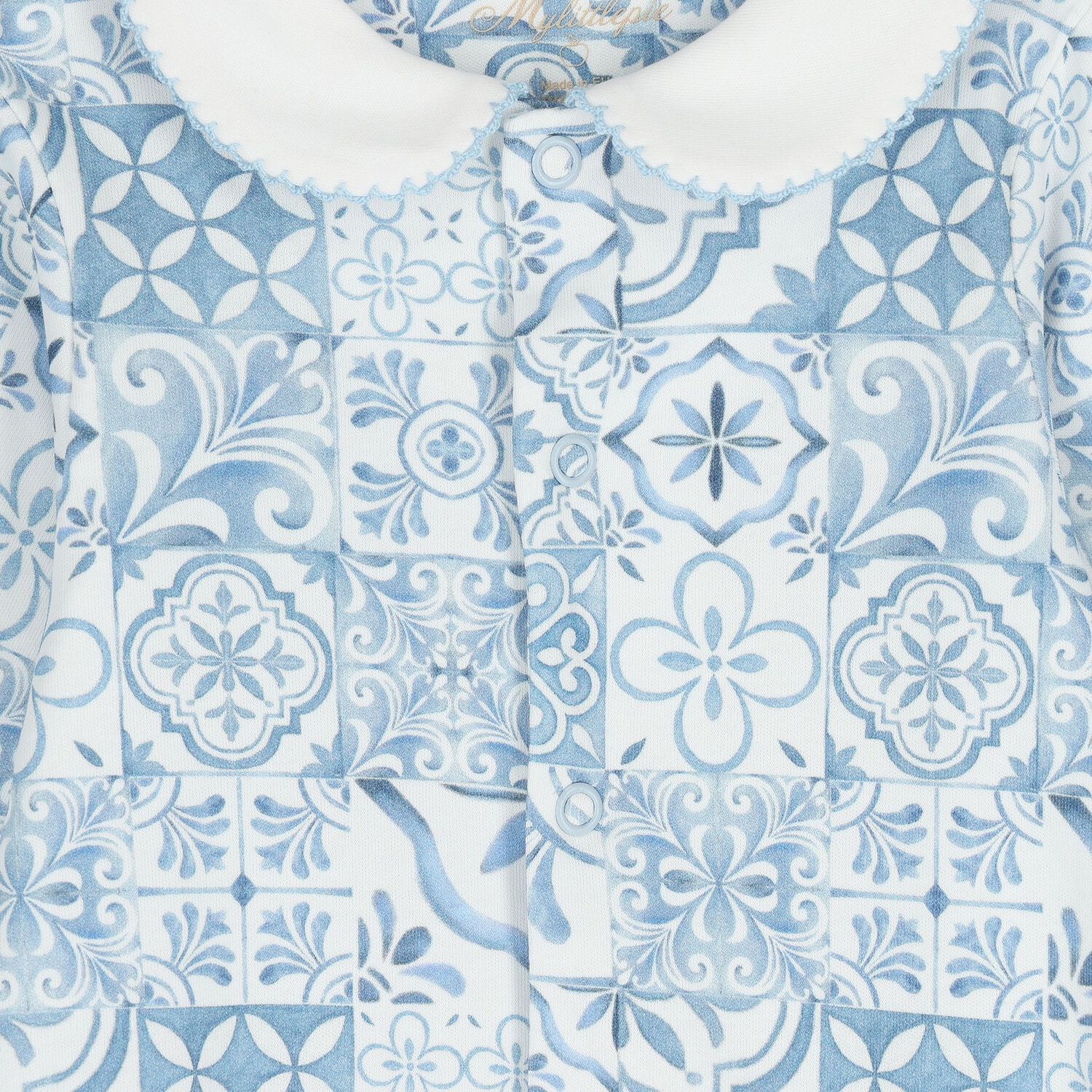 Baby Boys Blue & White Babygrow, 1, hi-res