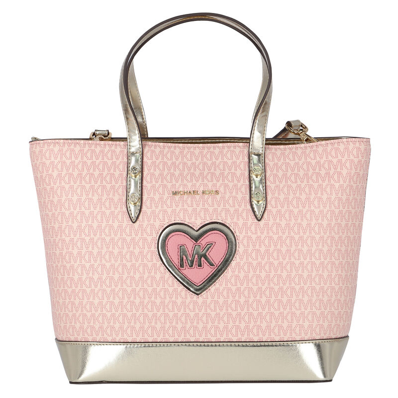 Michael Kors Kids Girls Pink Logo Tote Bag | JuniorCouture