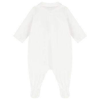 White Logo Babygrow