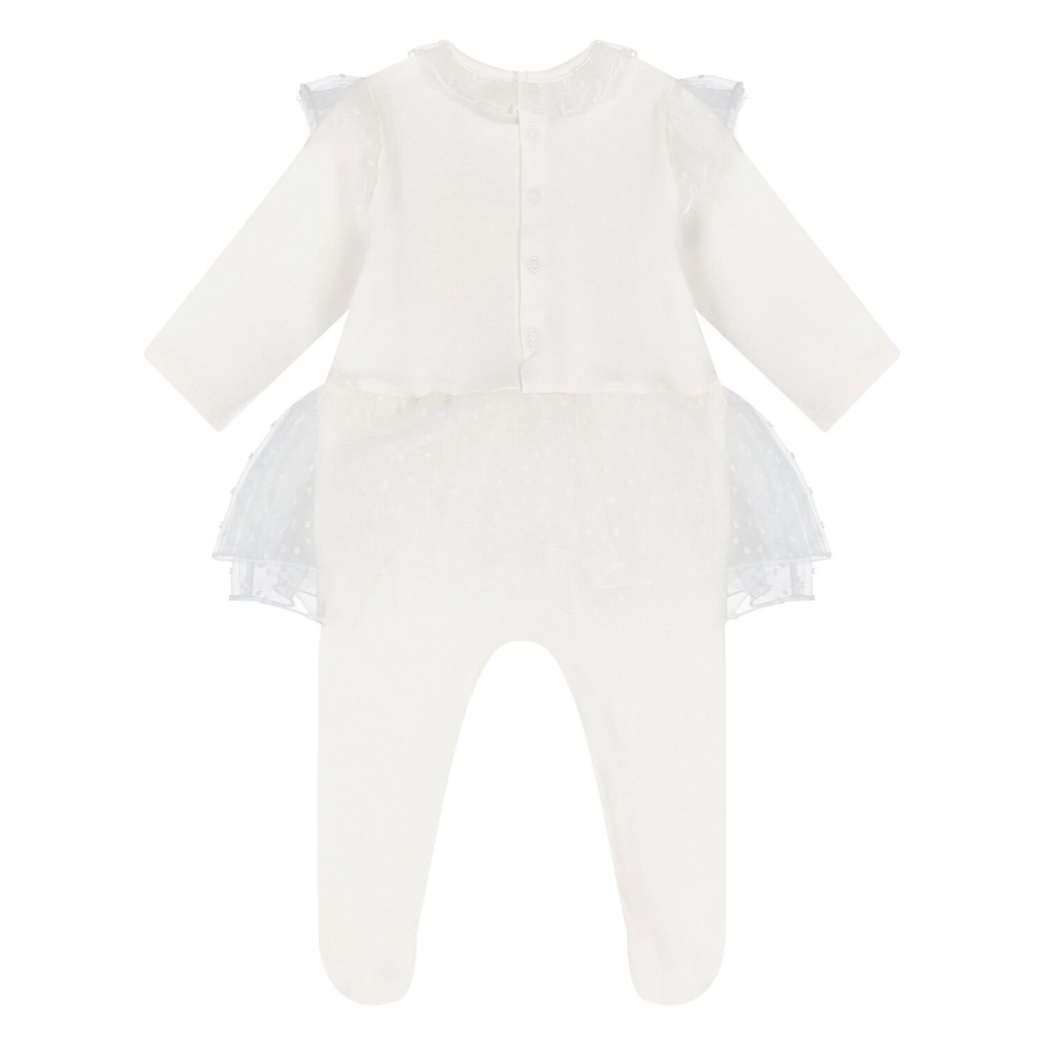 Baby Girls Ivory Bow Babygrow Set, 2, hi-res image number null