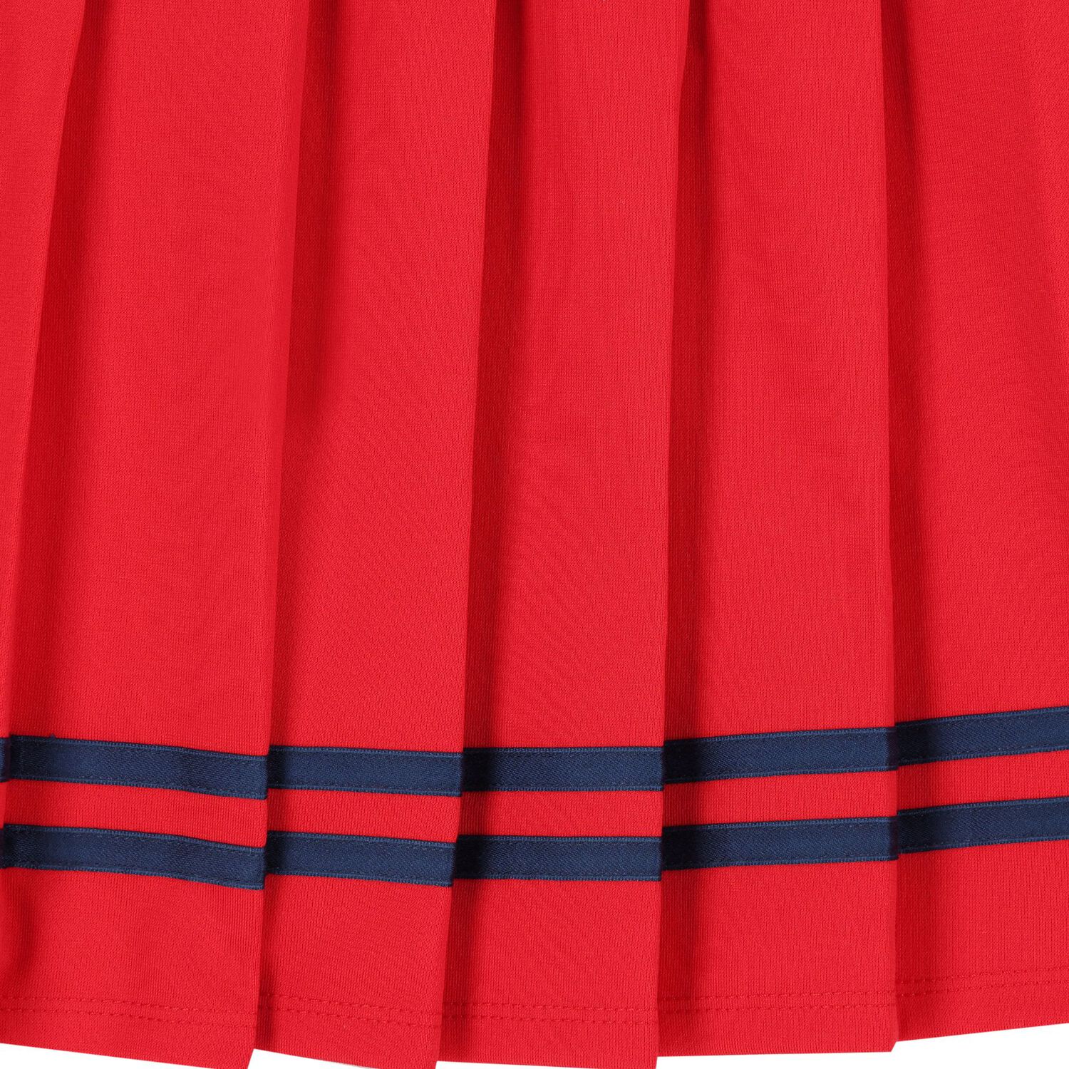 Girls Red Logo Pleated Dress, 2, hi-res