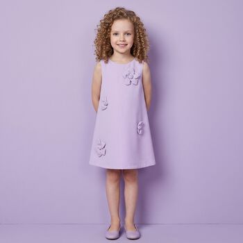 Girls Lilac Flower Dress