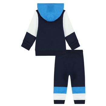 Younger Boys White & Navy Blue Tracksuit