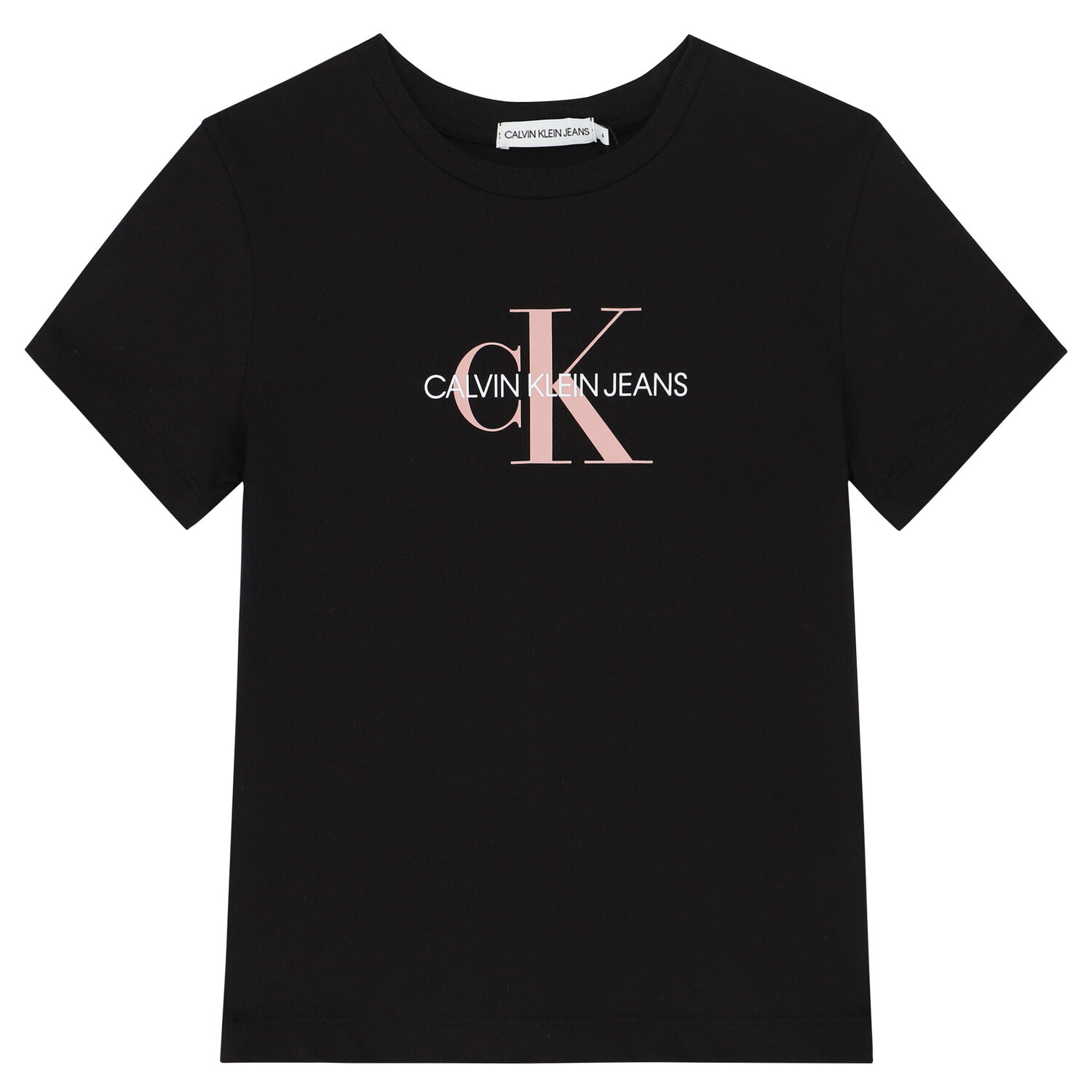 Girls Black Logo T-Shirt, 9, hi-res