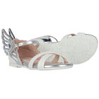 Girls White & Silver Butterfly Sandals, 1, hi-res