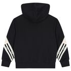 Girls Black Logo Hooded Top, 1, hi-res